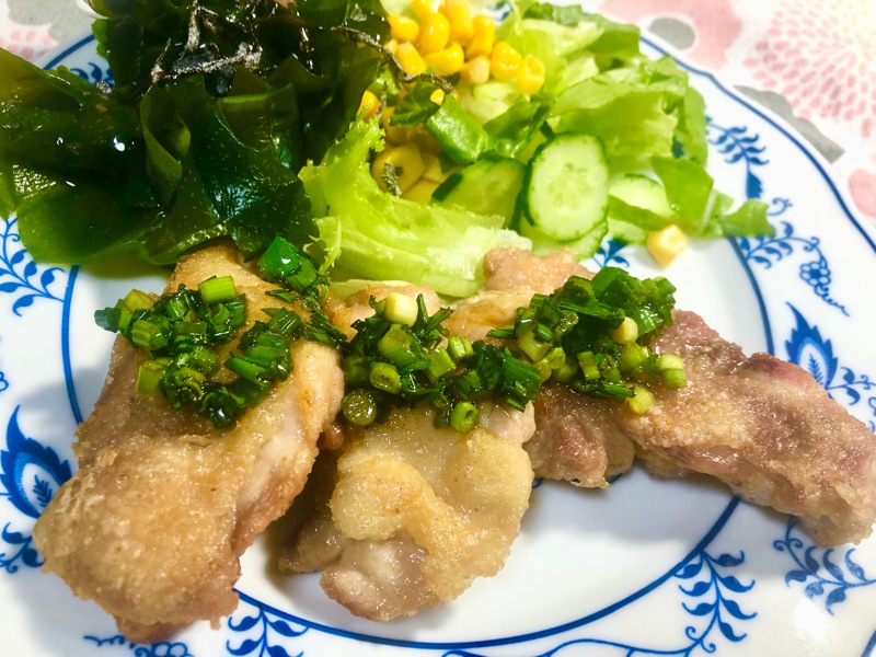 甘酢ネギダレの唐揚げを撮った写真