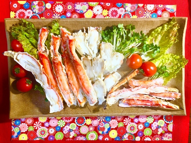 半額のタラバ蟹を焼いて撮った写真
