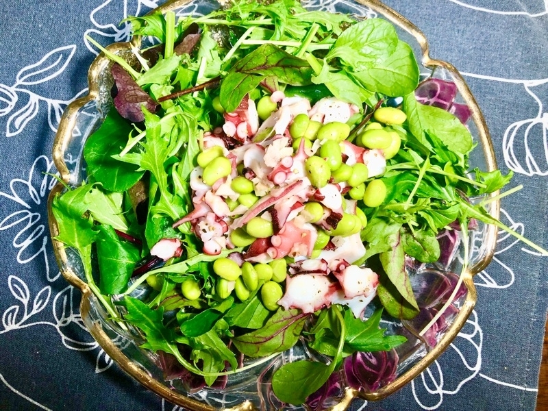タコと枝豆のサラダを撮った写真