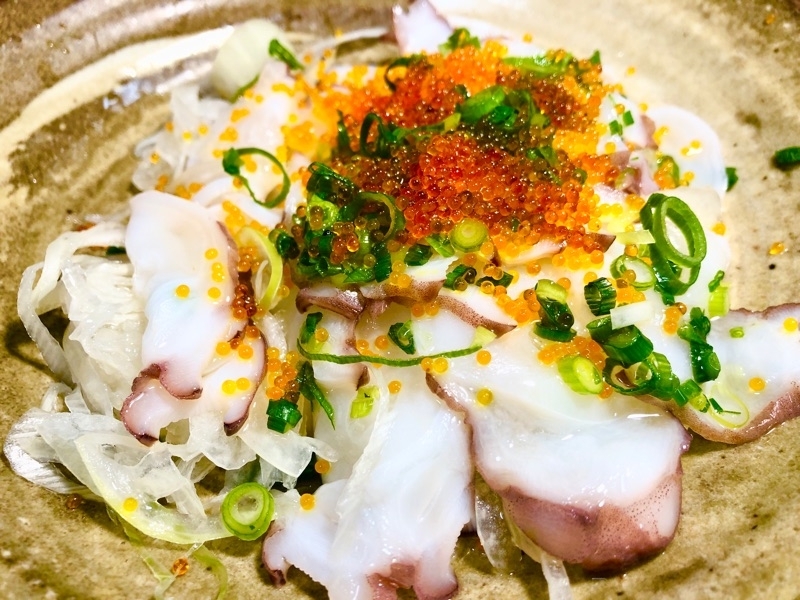 タコの刺身を撮った写真