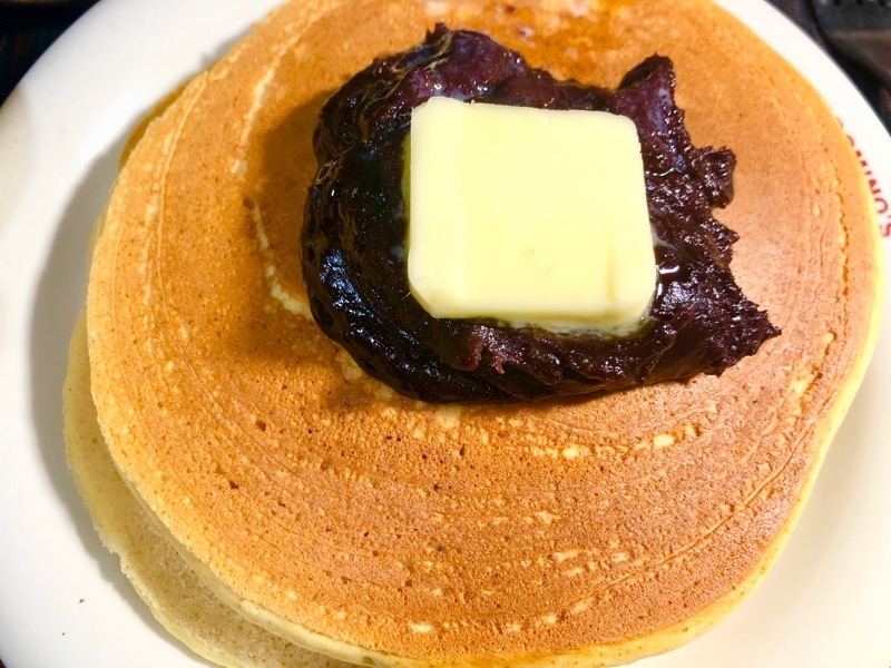 低糖質あんバターホットケーキを撮った写真