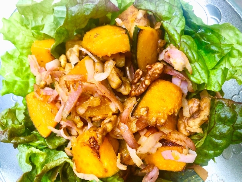 カボチャとベーコンのサラダを撮った写真