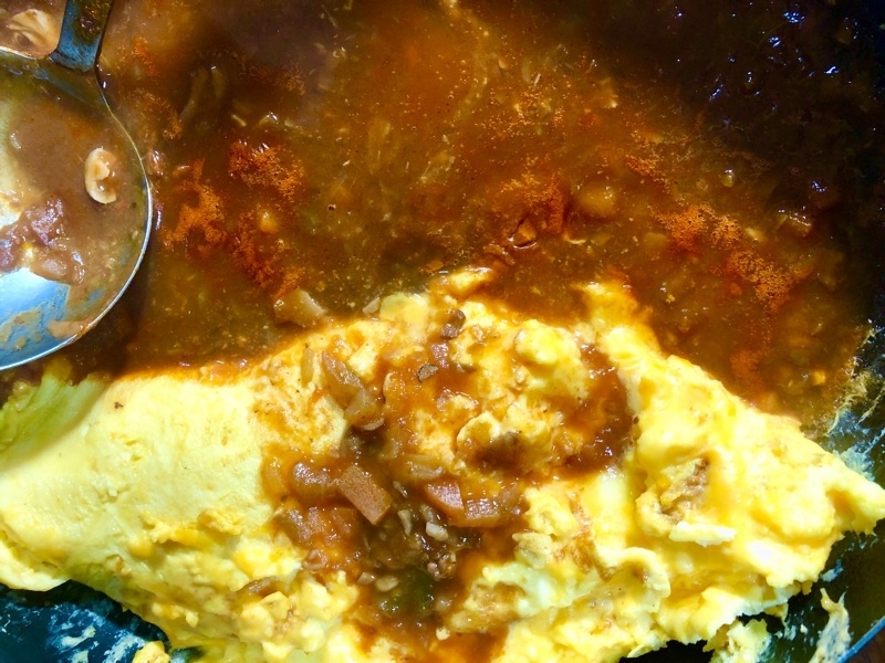 チーズオムレツの赤ワイン煮込みがけを撮った写真
