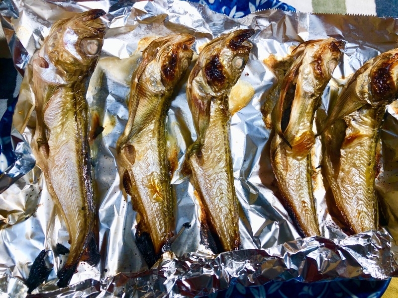 ハタハタの干物焼きを撮った写真