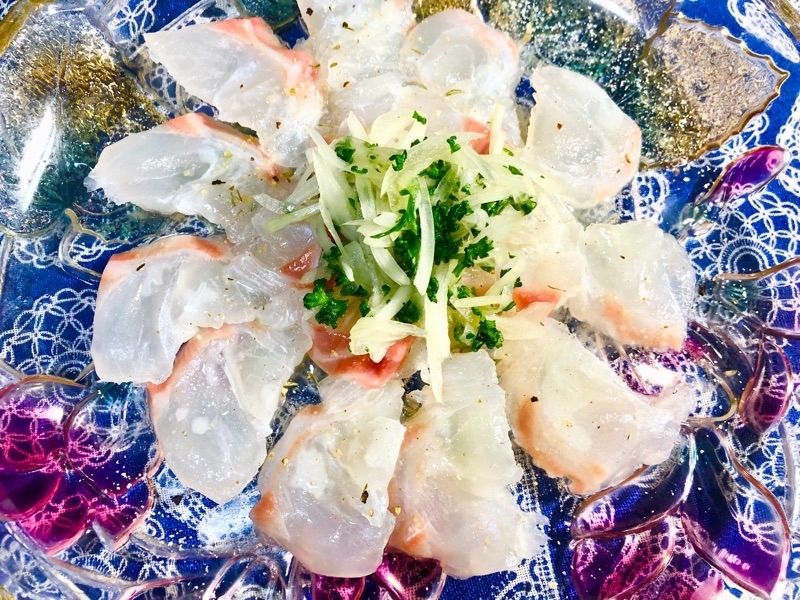 鯛のカルパッチョを撮った写真