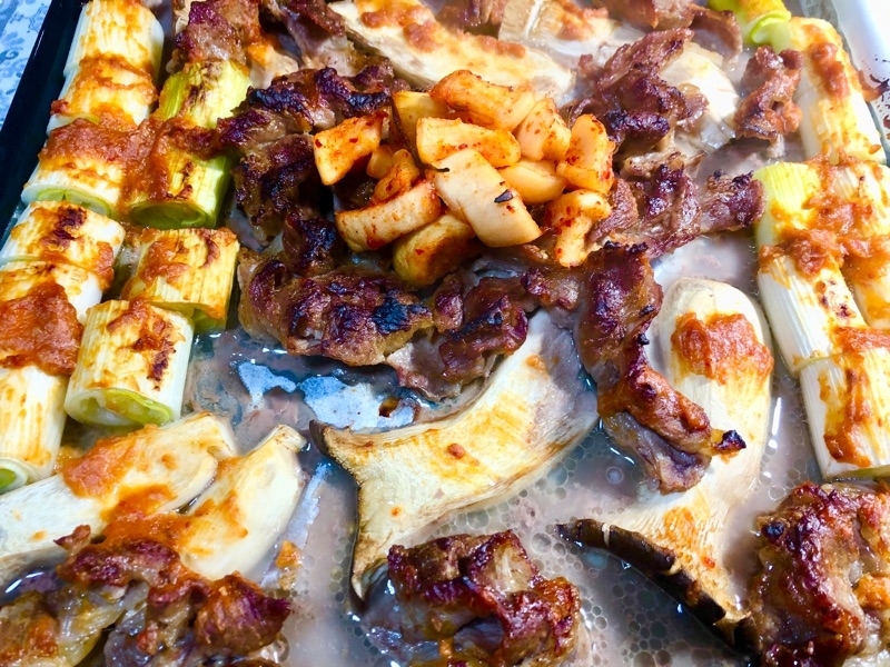 牛肉とネギのみそ焼きを撮った写真