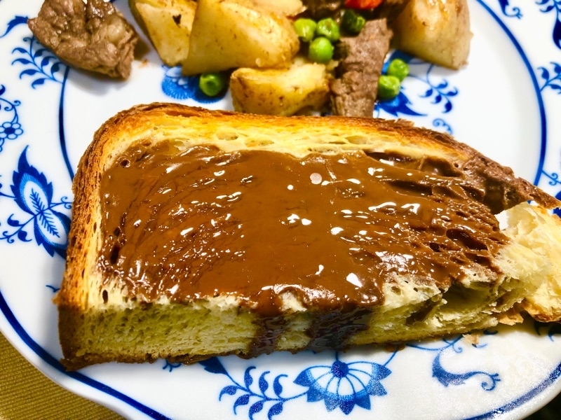 チョコをのせて焼いて撮った写真