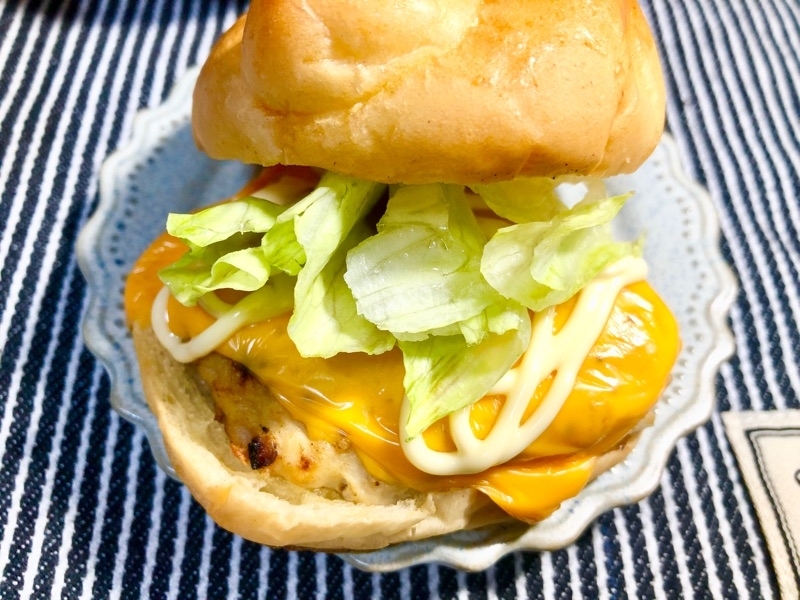 野菜を挟んで撮った写真