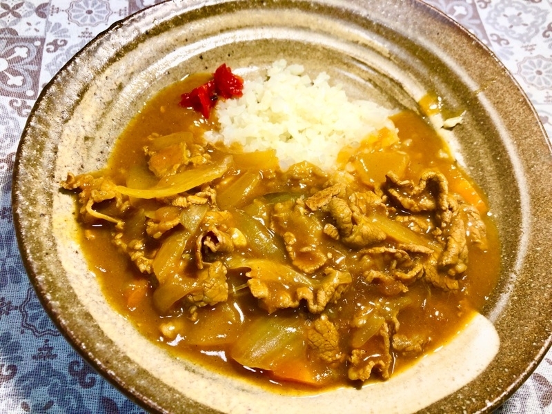 カリフラワーライスの牛バラカレーを撮った写真