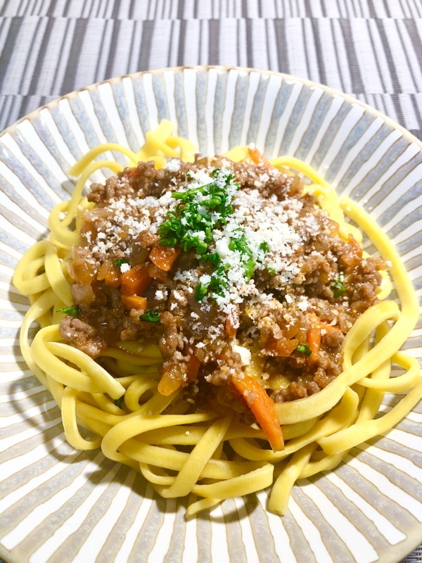 粉チーズをかけて撮った写真