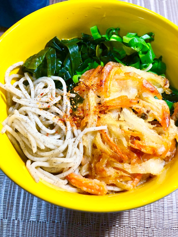 低糖質かき揚げそばを撮った写真