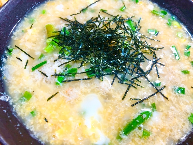カニの味噌汁の低糖質雑炊を撮った写真