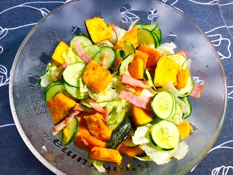 カボチャとベーコンのサラダを撮った写真