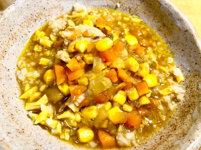 カレースープをかけて撮った写真