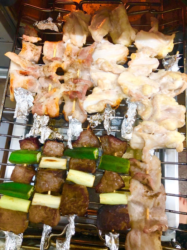 串焼きを焼いて撮った写真