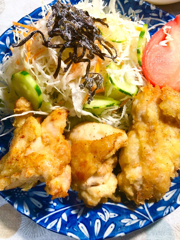 とり天に甘酢をかけて撮った写真