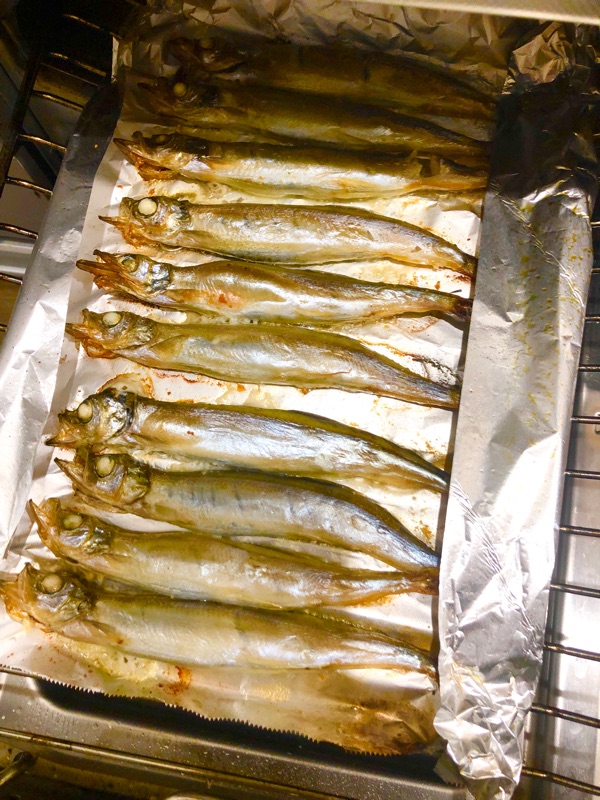 子持ちシシャモを焼いて撮った写真