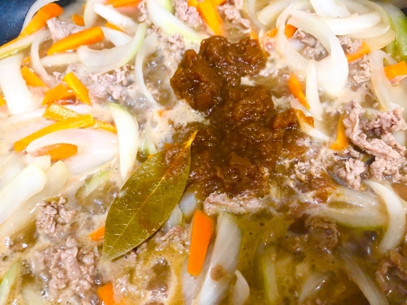 炒め玉ねぎを入れて撮った写真