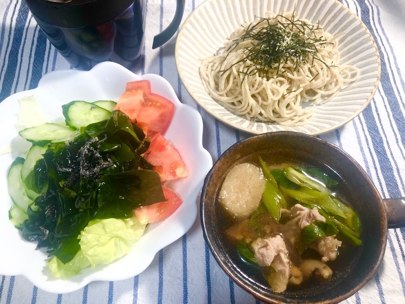 低糖質つけ蕎麦の昼食を撮った写真