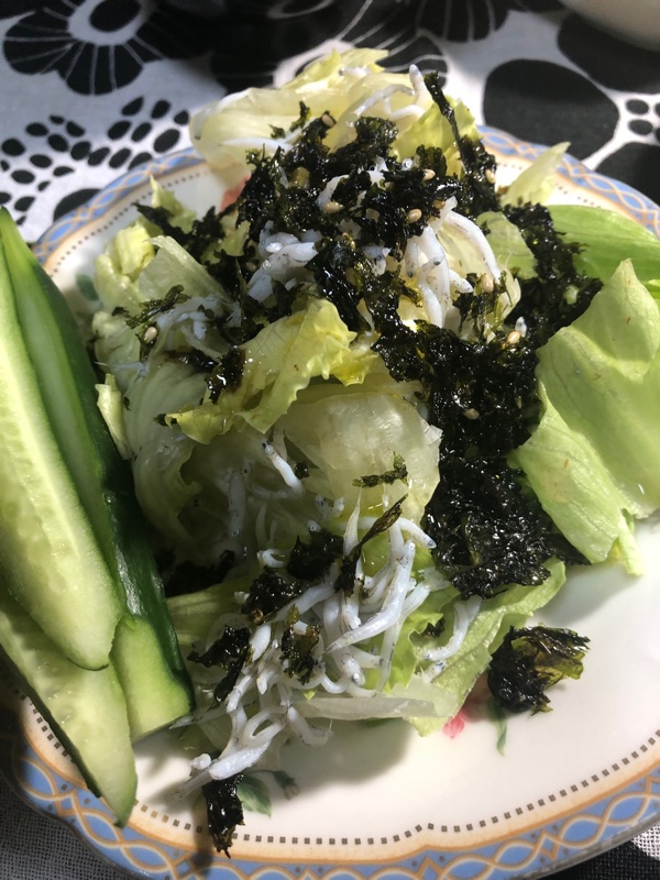 韓国のりをのせて撮った写真