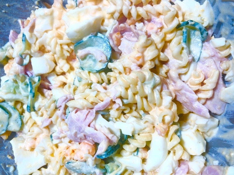 ハム卵のマカロニサラダを撮った写真