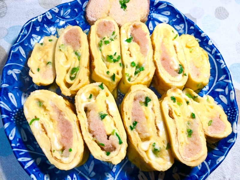 たらこの卵焼きを撮った写真