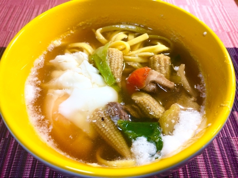 低糖質麺の野菜炒めラーメン風を撮った写真
