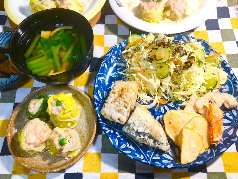 低糖質シューマイの夕食を撮った写真