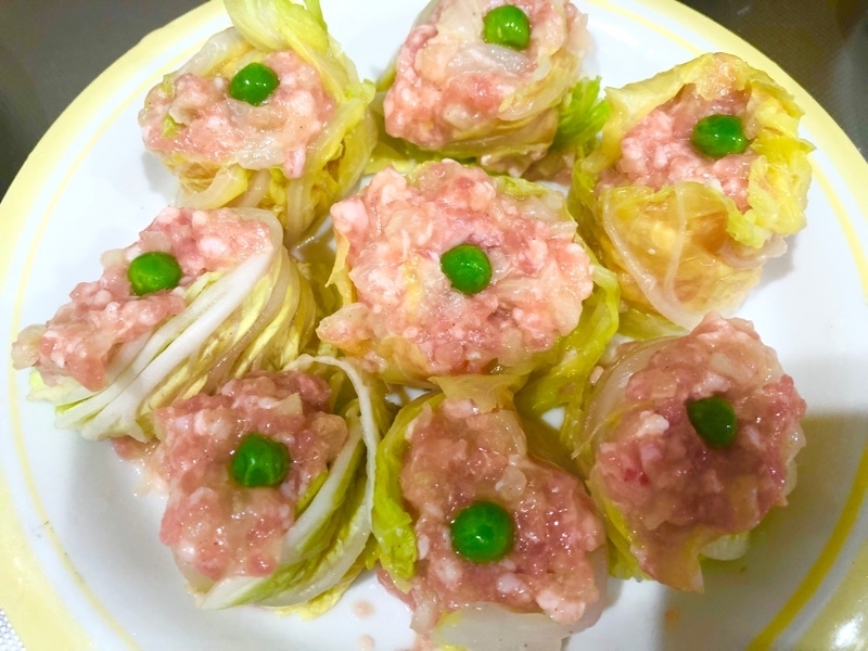 白菜の皮の低糖質シューマイを撮った写真