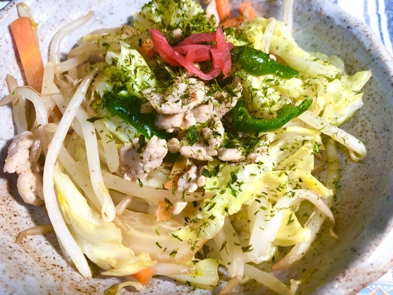 野菜炒めを撮った写真