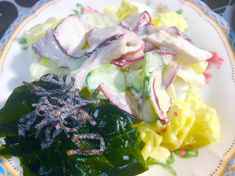 タコとキュウリのマヨネーズ和えを撮った写真