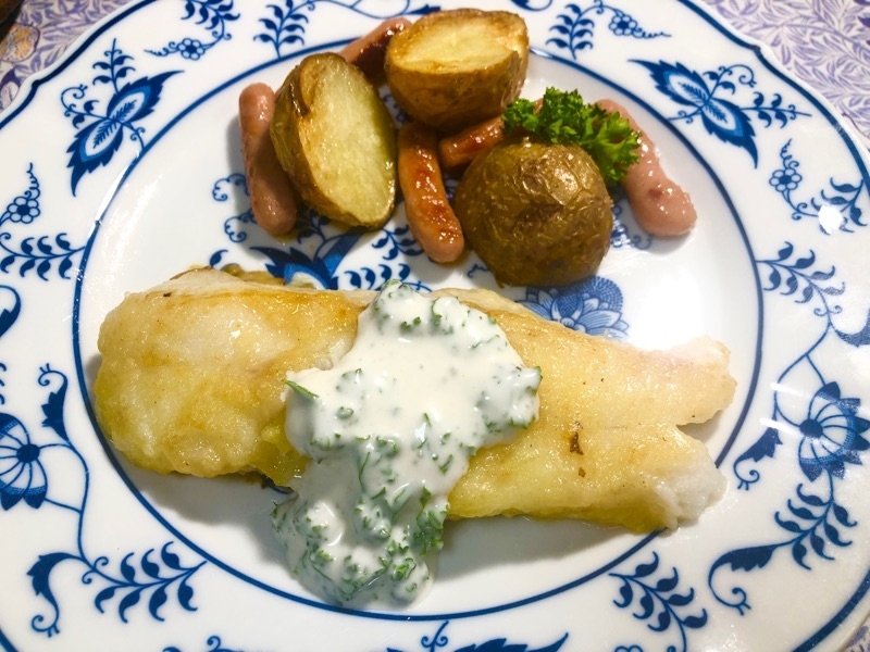 カレイのヨーグルトソースムニエルを撮った写真