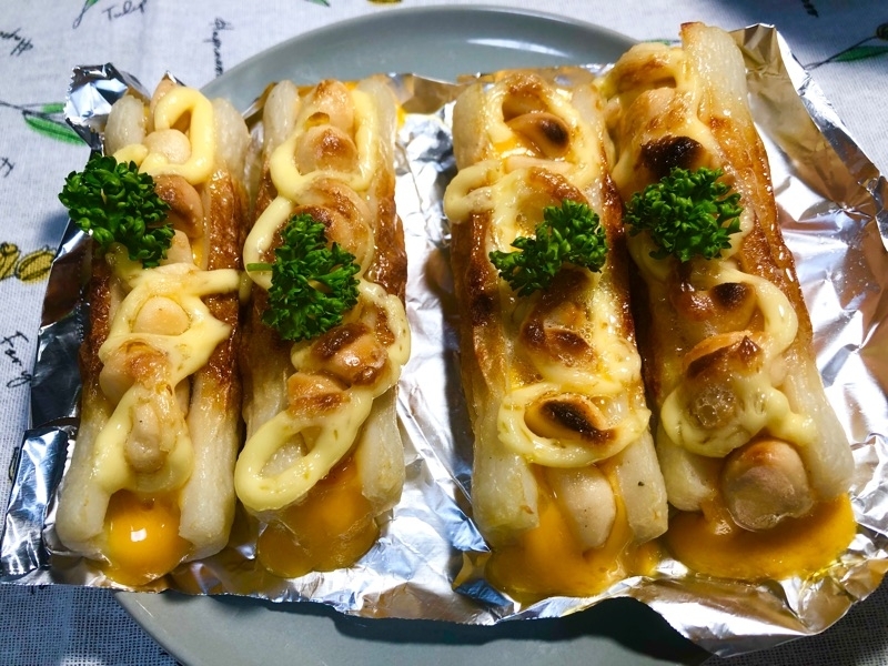 竹輪のチーズ焼きを撮った写真