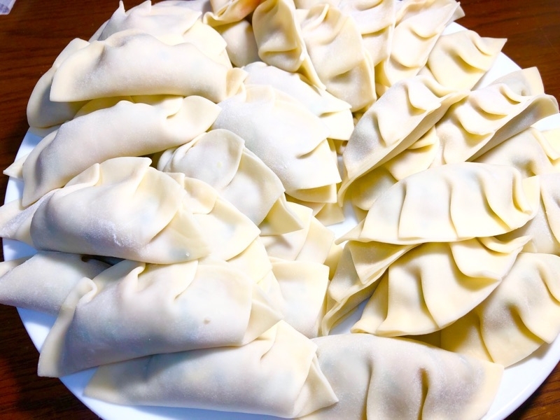 手作り餃子を撮った写真