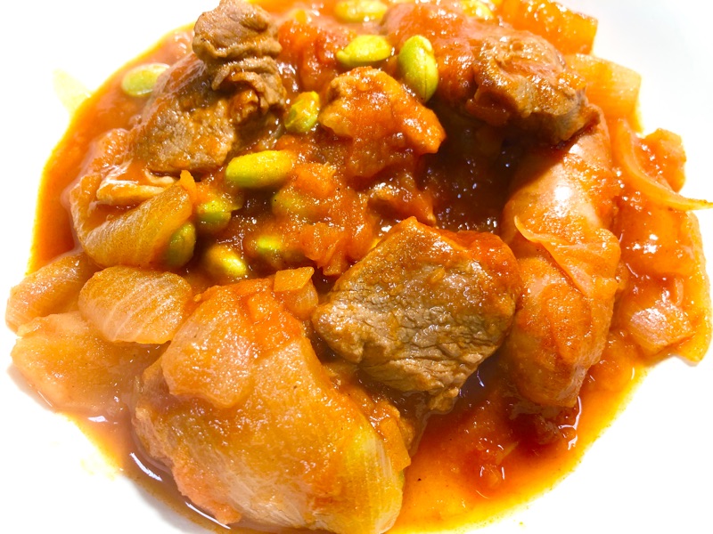 豚肉のトマト煮を撮った写真