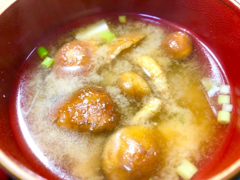 ナメコの味噌汁を撮った写真