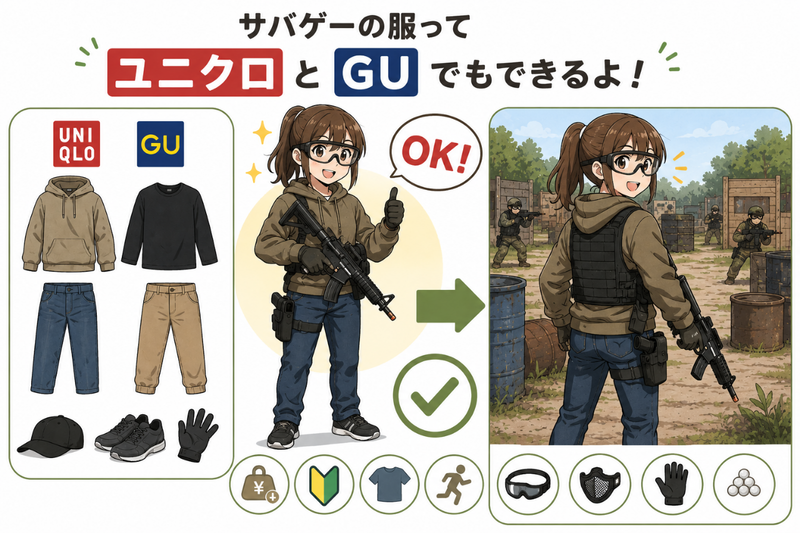 サバゲー　初心者　GU ユニクロ