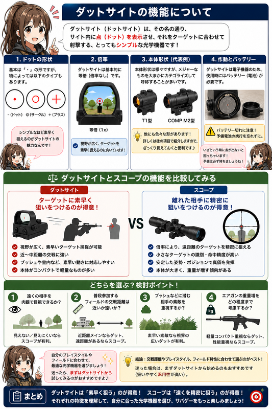 サバゲーでドットサイトはいらない？必要な人との違いも解説