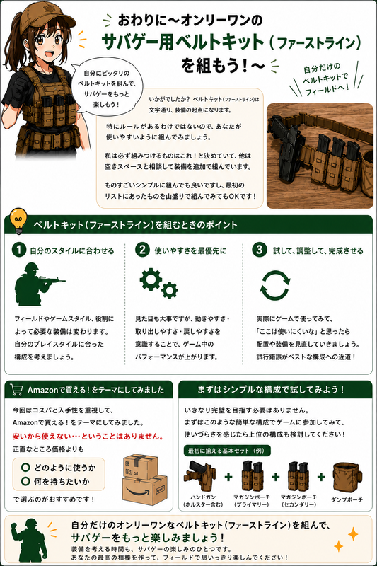 サバゲーのベルト装備を安く組む方法 | 初心者向けファーストライン