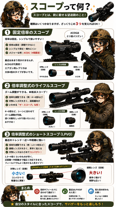 サバゲーにスコープはいらないのか？初心者さん向けに必要な使いどころ