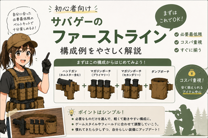 サバゲーのベルト装備を安く組む方法 | 初心者向けファーストライン