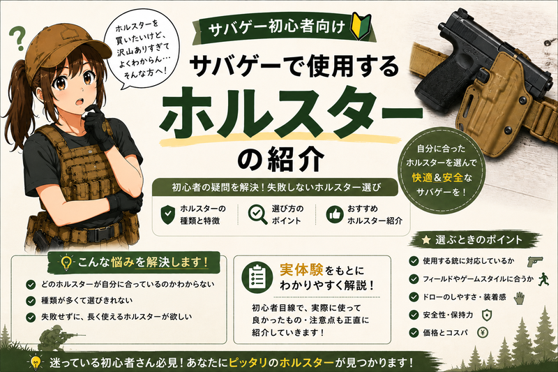 サバゲーで使用するホルスターの紹介 - カラカラの初心者向けサバゲー入門