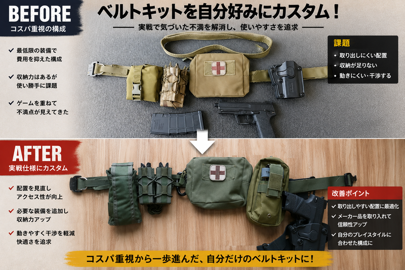 コスパ重視で作ったベルトキットを自分好みにカスタムした件について