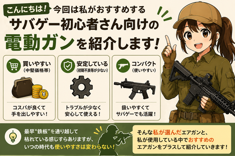 購入者決定　サバゲー始める方必見　電動ガン サバゲー初心者】迷ったらこの3丁！おすすめの電動ガンを紹介します