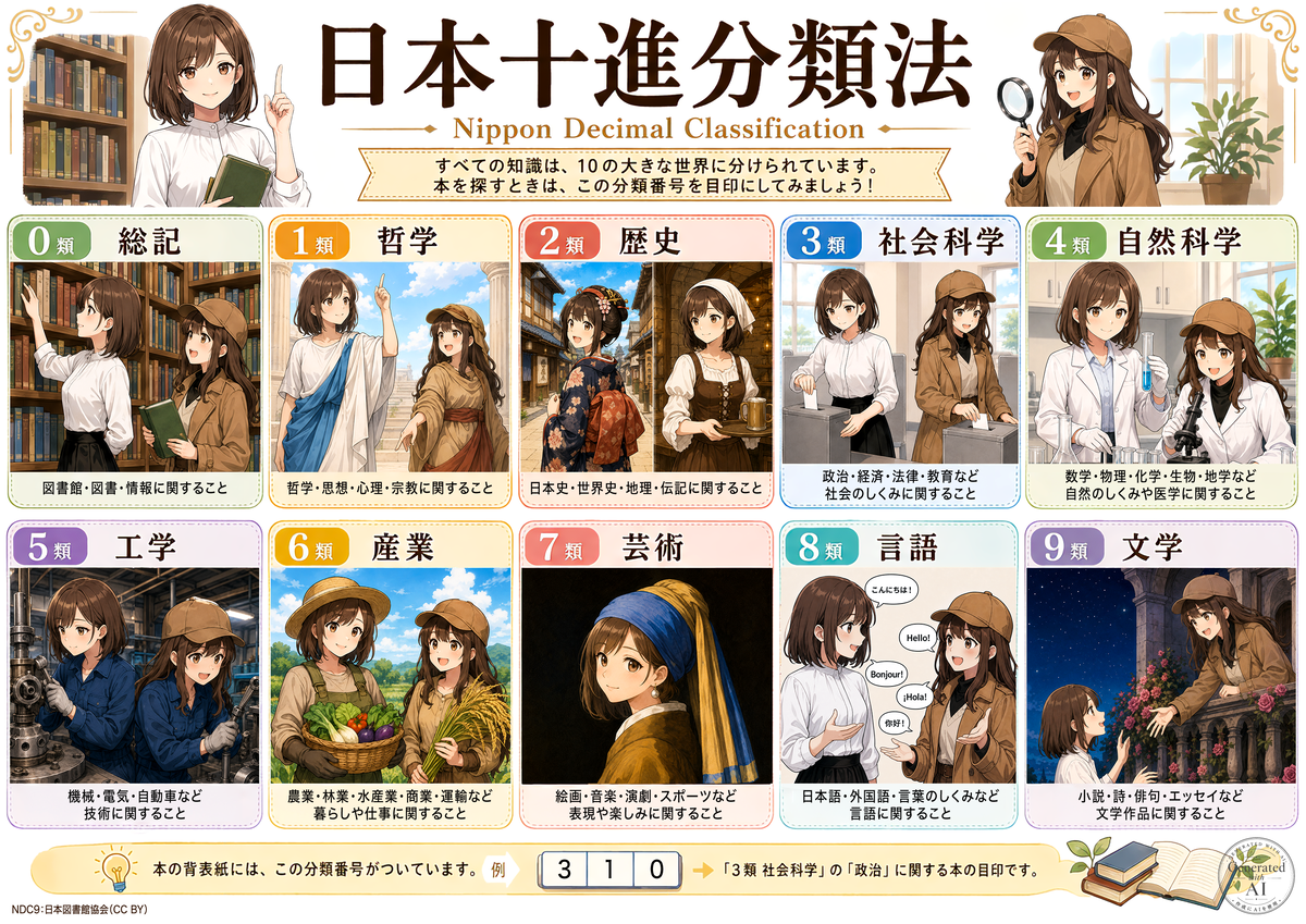 ポスター「日本十進分類法」 - やわらか図書館学