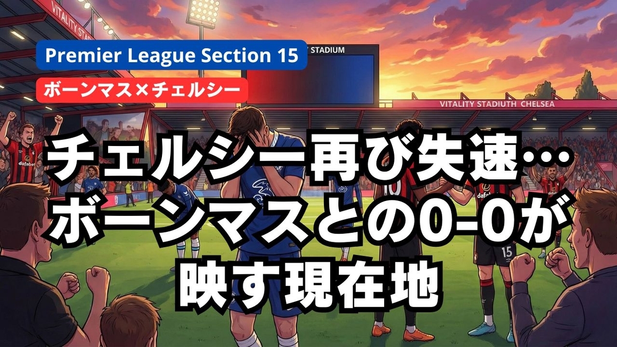 チェルシー再び失速…ボーンマスとの0-0が映す現在地