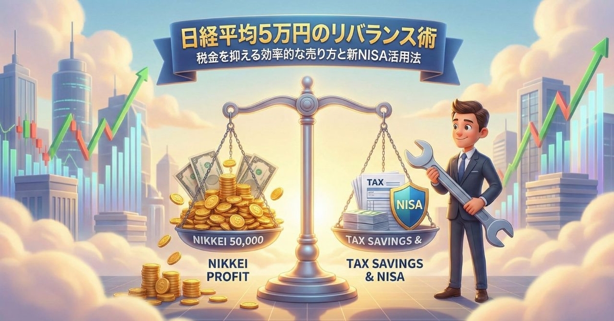 日経平均5万円のリバランス術:税金を抑える効率的な売り方と新NISA活用法