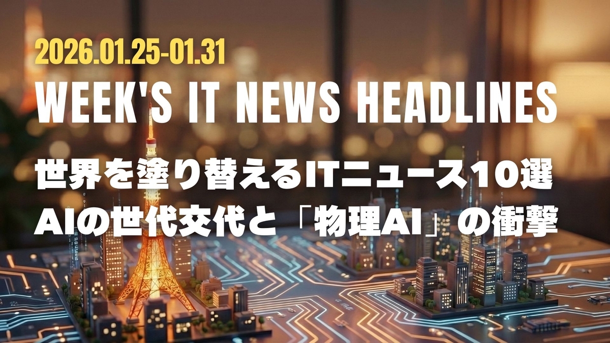 【2026年1月第5週】世界を塗り替えるITニュース10選:AIの世代交代と「物理AI」の衝撃