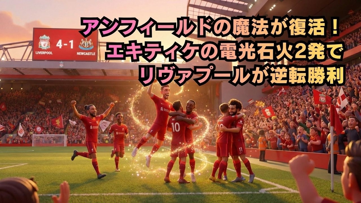 アンフィールドの魔法が復活!エキティケの電光石火2発でリヴァプールが逆転勝利