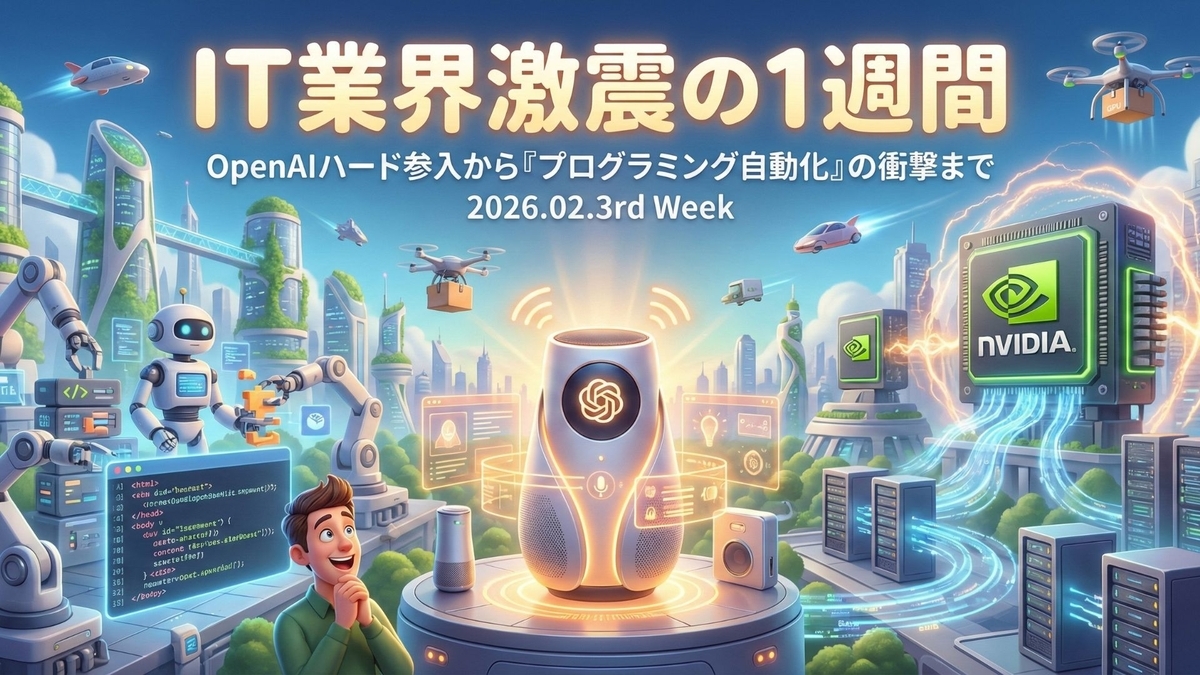 2026年2月第3週:IT業界激震の1週間。OpenAIのハード参入から『プログラミング自動化』の衝撃まで